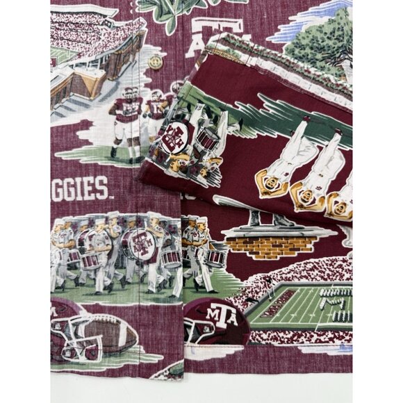 Reyn Spooner Shirt Mens Size Large Collegiate Football Texas A&M Aggies Print - Picture 6 of 13